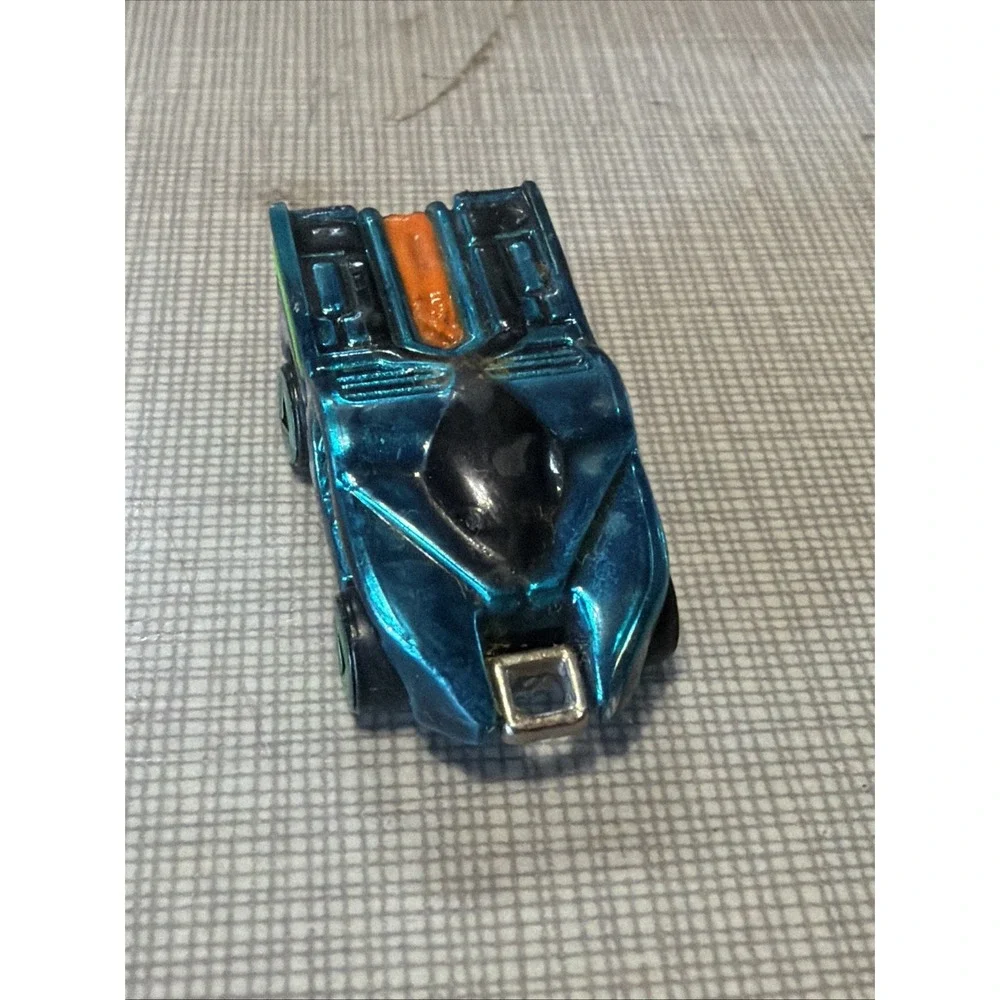 Vintage Micro Hot Wheels Racing Metals Chrome Blue Car Small Size Big Speed 1995